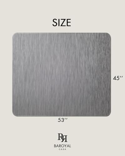 Baroyal Office Chair Mat for Hardwood Floor Under Desk Computer Rolling Chair Mat for Wood/Tile Floor Non-Slip Heavy Duty Desk Rug PVC Plastic Hard Floor Protector 45"x 53" (Gray)
