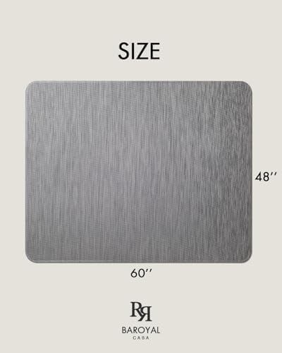 Baroyal Office Chair Mat for Hardwood Floor Under Desk Computer Rolling Chair Mat for Wood/Tile Floor Non-Slip Heavy Duty Desk Rug PVC Plastic Hard Floor Protector 48" x 60" (Gray)