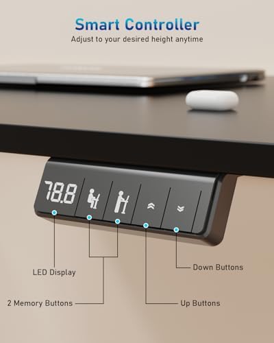 32" Small Rolling Electric Standing Desk Adjustable Height for Home Office