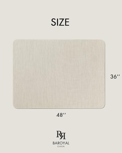 Baroyal Office Chair Mat for Hardwood Floor Under Desk Computer Rolling Chair Mat for Wood/Tile Floor Non-Slip Heavy Duty Desk Rug PVC Plastic Hard Floor Protector 36" x 48" (Parchment)