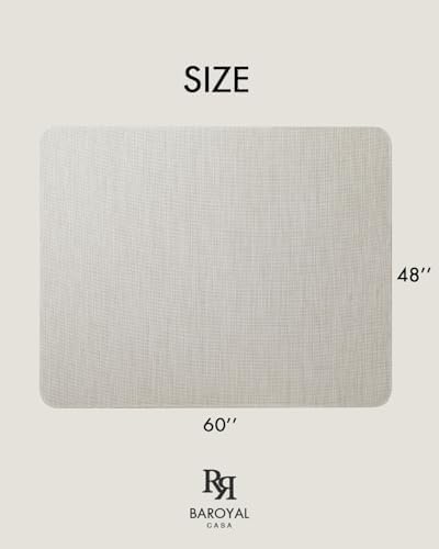 Baroyal Office Chair Mat for Hardwood Floor Under Desk Computer Rolling Chair Mat for Wood/Tile Floor Non-Slip Heavy Duty Desk Rug PVC Plastic Hard Floor Protector 48" x 60" (Parchment)