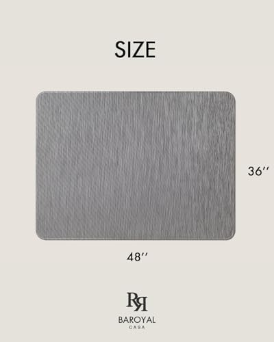 Baroyal Office Chair Mat for Hardwood Floor Under Desk Computer Rolling Chair Mat for Wood/Tile Floor Non-Slip Heavy Duty Desk Rug PVC Plastic Hard Floor Protector 36" x 48" (Gray)