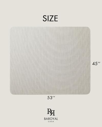 Baroyal Office Chair Mat for Hardwood Floor Under Desk Computer Rolling Chair Mat for Wood/Tile Floor Non-Slip Heavy Duty Desk Rug PVC Plastic Hard Floor Protector 45"x 53" (Parchment)