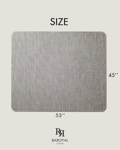 Baroyal Office Chair Mat for Hardwood Floor Under Desk Computer Rolling Chair Mat for Wood/Tile Floor Non-Slip Heavy Duty Desk Rug PVC Plastic Hard Floor Protector 45"x 53" (Soapstone)