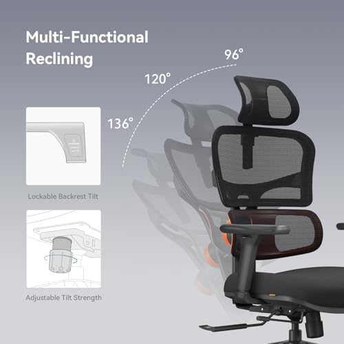 Newtral Office Chair Ergonomic - Home Office Desk Chair, Back Pain Chair with Auto-Following Lumbar Support, 4D Armrest, Seat Depth and Height Adjustable