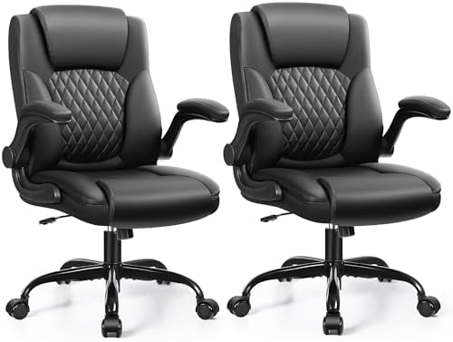 Leather Office Chair, PU Home Computer Desk Chairs with Ergonomic Back Support, 360°Swivel Free,Small Gaming Chair with Wheels and Adjustable Armrests, for Short People Use