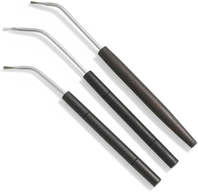 BIRCHWOOD CASEY Angled Cleaning Brushes | Durable Versatile Gun Maintenance Cleaning Scrubbing Nylon, Bronze & Stainless Small Brush Set - Pack of 3