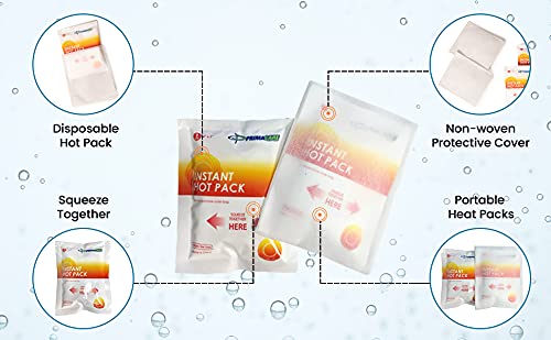 PrimaCare PHP-45 Instant Heat Pack for Emergency Heat Therapy, 4" x 5", Pack of 24