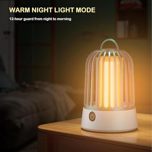 Bug Zapper Indoor & Outdoor, 2500V Electric Mosquito Killer Lamp, Portable USB Rechargeable Fly Zapper for Home, Kitchen, RV, Camping Tent, Efficient Insect Trap for Gnat, Moth, Fruit Fly, Grey