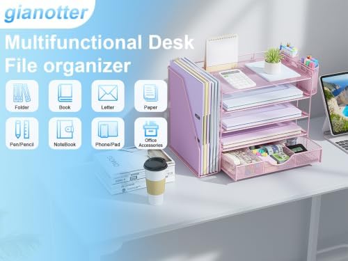 gianotter 5-Tier Desk Organizer with Drawers and File Holders