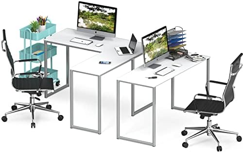 SHW Mission 48 x 48 L-Shape Home Office Computer Desk, White
