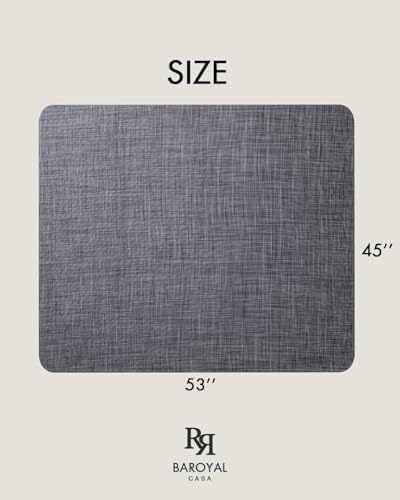 Baroyal Office Chair Mat for Hardwood Floor Under Desk Computer Rolling Chair Mat for Wood/Tile Floor Non-Slip Heavy Duty Desk Rug PVC Plastic Hard Floor Protector 45"x 53" (Cool Grey)