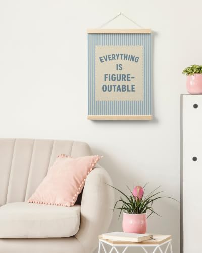 FGFK Everything Is Figureoutable Inspirational Wall Art Poster Hanger Frame