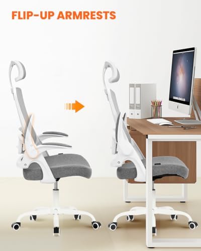 NEO CHAIR Office Chair with Adjustable Ergonomic Lumbar Headrest, Grey