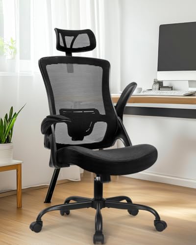 NEO CHAIR Office Chair with Adjustable Ergonomic Lumbar Headrest, Black
