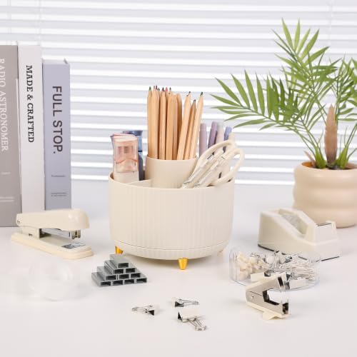 SKYDUE Desk Organizer Set with 360° Rotating Pen Holder