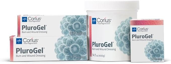 PluroGel Burn and Wound Dressing Gel, Moisture-Retaining, Non-Cytotoxic, Water-Soluble, Biocompatible Gel for Burns, Cuts, Ulcers, and Wound Care Protection, 0.7 oz. Tube