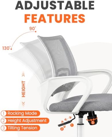NEO CHAIR Office Computer Chair Ergonomic Mid-Back Mesh Desk Chair, Grey