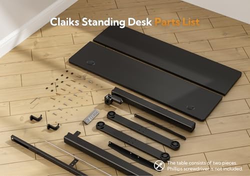 Claiks Electric Height Adjustable Standing Desk, 32x19 Inch, Black