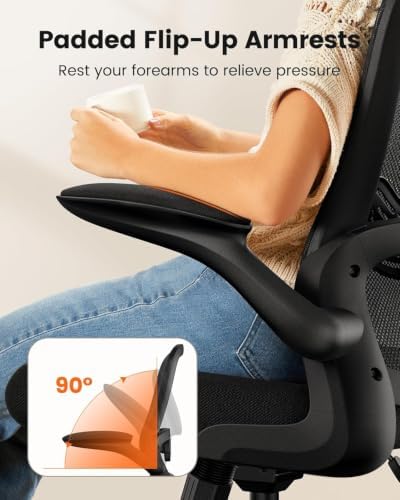 ErGear Drafting Chair, Standing Desk Chair with Flip-Up Armrests, High Desk Chair Adjustable Height, Ergonomic Tall Office Chair with Lumbar Support and Adjustable Footrest Ring,6 Pack