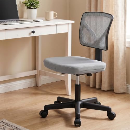 Sweetcrispy Small Armless Desk Chair, Mesh Rolling Office Chairs