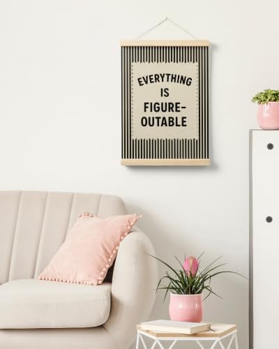FGFK Everything Is Figureoutable Inspirational Wall Art Poster Hanger Frame