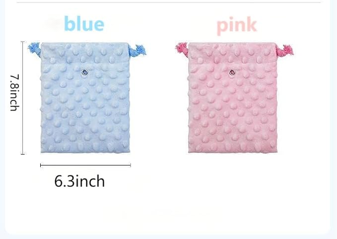 Sugar Glider Bonding Pouch Portable Drawstring Pouch Soft Sleeping Bag with Blue Braided Ribbon Small Animal Carrier- Hedgehog Hamster Ferret (Blue)