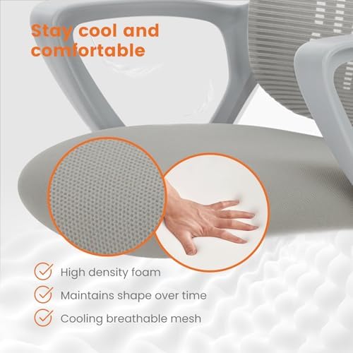 Sweetcrispy Executive Home Office Chair, Mesh Office Chair, Grey