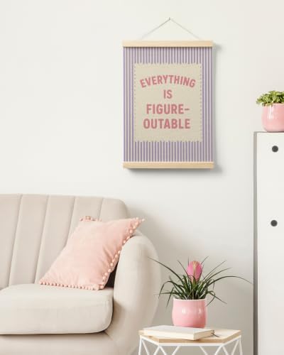 FGFK Everything Is Figureoutable Inspirational Wall Art Poster Hanger Frame