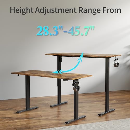 Agilestic 48*24 Inch Height Adjustable Electric Standing Desk, Rustic Brown