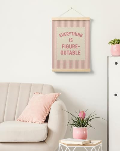 FGFK Everything Is Figureoutable Inspirational Wall Art Poster Hanger Frame