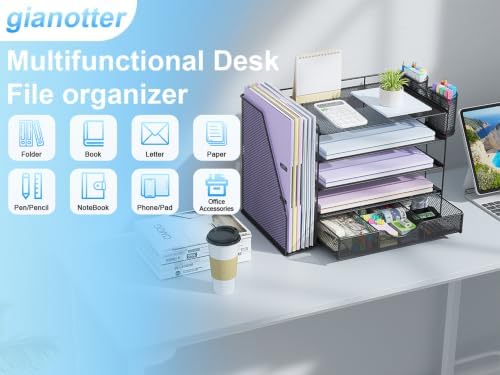 gianotter 5-Tier Desk Organizer with Drawers and File Holders