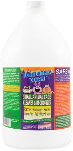 Absolutely Clean Amazing Small Animal Cage Cleaner, Just Spray/Wipe, Easily Removes Messes & Odors - Hamster Cages, Mice, Rat Cage, Guinea Pig Cage, Rabbit Cage, Ferret Cage, Dog Cage - USA Made