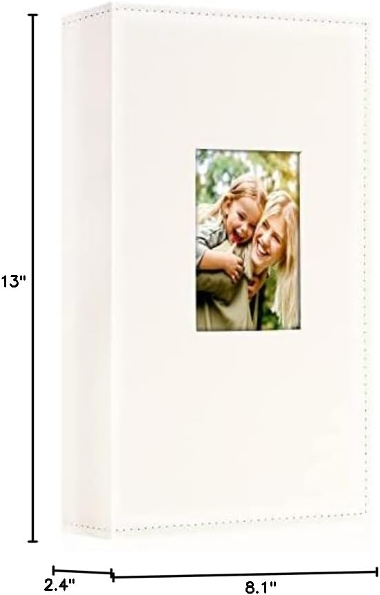 Ywlake Photo Album 4x6 300 Pockets, Leather Photo Albums Holds 300 Horizontal Only Pictures Beige