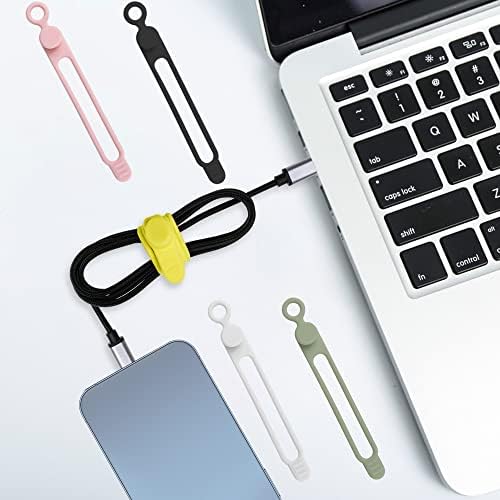 100Pcs Silicone Cable Ties, Cord Organizer Cable Management-Multi