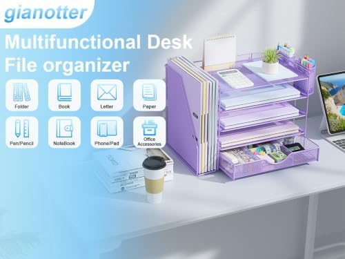 gianotter 5-Tier Desk Organizer with Drawers and File Holders