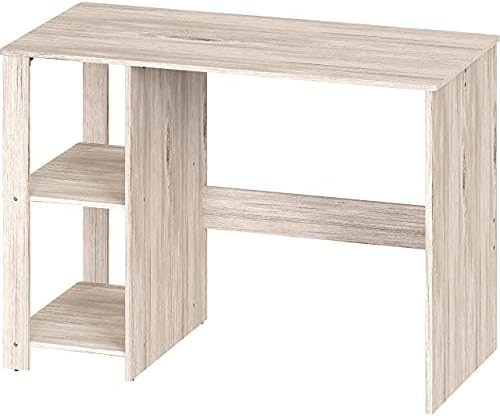 SHW 38-Inch Home Office Computer Desk with Shelves, Maple