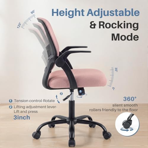 DUMOS Office Desk Chair, Lumbar Support Mesh Home Chair
