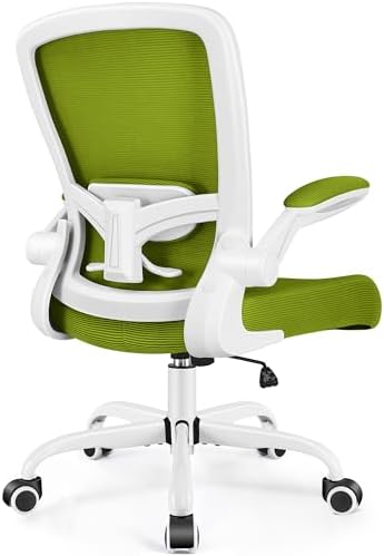 FelixKing Office Chair, Ergonomic Desk Chair Breathable Mesh Chairs Adjustable High Back Lumbar Support Flip-up Armrests, Executive Rolling Swivel Comfy Computer Chairs Home Office Avocado Green