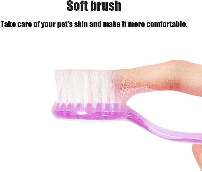 2PC Nail Cleaner Brush Pet Hair Comb Hamster Hair Grooming Cleaning Brushes Pet Animal Bathing Brushes for Guinea Pig Chinchilla Ferret Cleaning Tool (Purple)