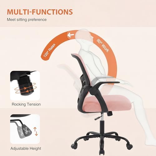 Sweetcrispy Computer Desk Chair, Mesh Office Chair, Lumbar Support