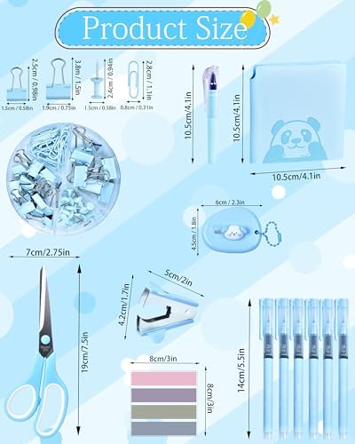 Blue Desk Accessories and Organizers with Desk Organizer and 360°Rotating Pen Holder stapler Pen and a Lot of Office Blue Office Supplies Beautifully Presented in a Gift Box