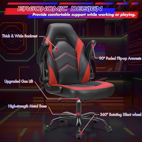 Sweetcrispy Gaming Chair, Lumbar Support Home Office Computer Chair