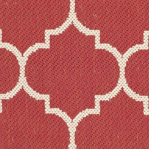 SAFAVIEH Washable Rug Outdoor Courtyard Collection - 2'3" x 6'7" Runner, Red & Bone, Non-Shedding & Easy Cleaning, Ideal for Patio, Entryway, Mudroom, Hallway, Kitchen (CY6914-248)