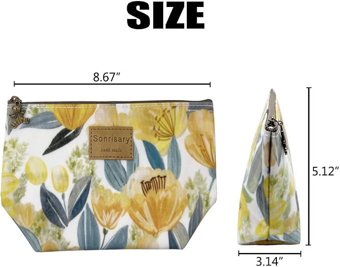 Hunger Yellow Tulip Print Make-Up Cosmetic Bag Carry Case (P11417013)