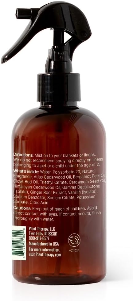 Plant Therapy Clove & Pear Linen Spray 8 oz A Fun, Feel-Good Scent with Fall Flair, Adds Cozy Charm & Cheerful Vibes, Perfect for Spritzing Linens, Curtains, and Cozy Corners