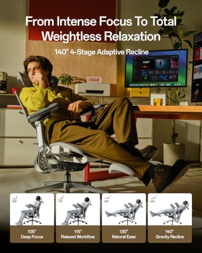 Hbada E3 Pro 2026 Edition Ergonomic Office Chair, Mesh Desk Chair with 3-Zone Floating Lumbar Support, Upgraded 4D Headrest, 720° Armrests, Black with Footrest