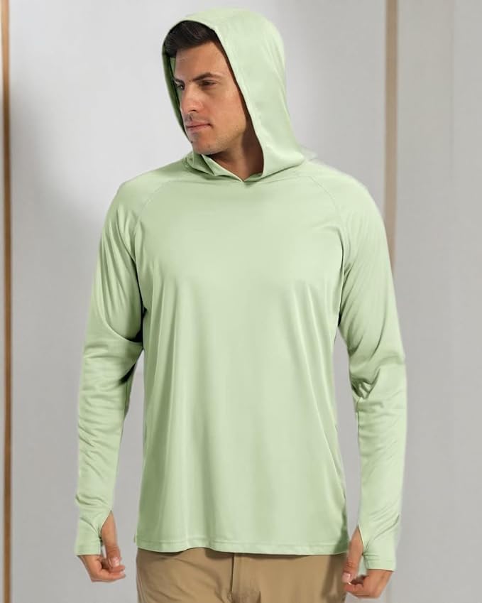 Boladeci Men's UPF 50+ Sun Protection Lightweight Hoodie Shirts Long Sleeve Fishing Shirt SPF UV Hiking Swim