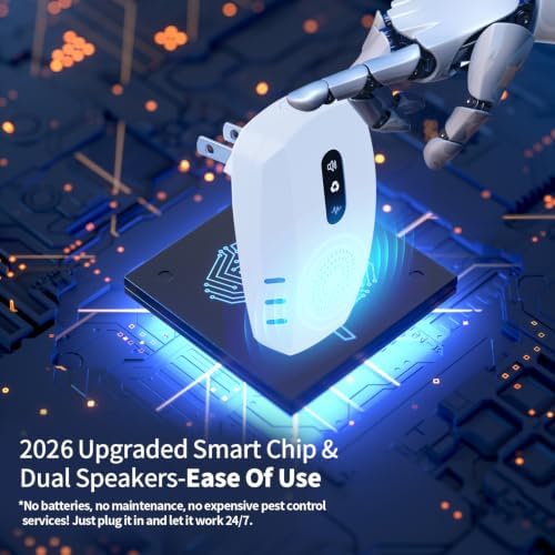 2026 Cvtayn Upgraded Ultrasonic Pest Repellent Indoor Repeller, Mouse Traps, Repellent Roach, Mouse, Bugs, Mosquito, Mice, Spider, Ant, Rodent Repellent Ultrasonic Plug in, 3 Mode Switching,5 Pack