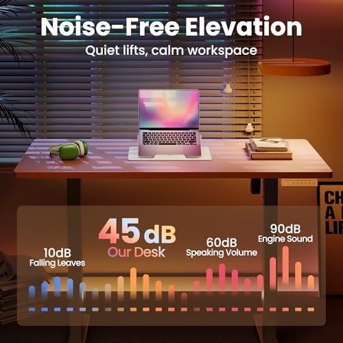 HUANUO 55x28 Inch Electric Standing Desk, Height Adjustable, Pink